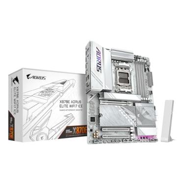 Imagem de GIGABYTE X870E AORUS Elite WIFI7 – Suporta processador AMD Ryzen 9000, digital 16+2+2 fases VRM, até 8200 MHz DDR5 (O.C.), 3X PCIe 5.0 + 1x PCIe 4.0, Wi-Fi 7, 2.5 GbE LAN