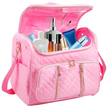 Imagem de Bolsa de armazenamento de fios impermeável Oxford pano organizador de tricô multiuso bolsa de crochê com vários bolsos organizador portátil para fio gancho de crochê agulha de tricô outros acessórios