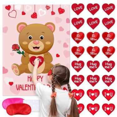 Imagem de Jogo de festa ELECLAND Pin The Heart on The Bear para crianças