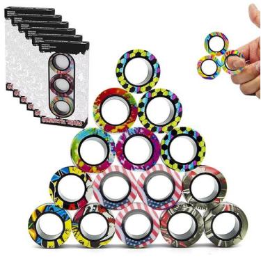 Imagem de Anéis magnéticos Fidget Toys Spinner Set RURING 18 unidades