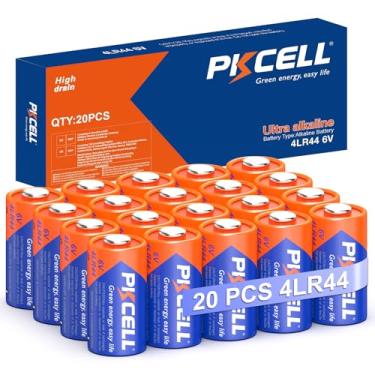 Imagem de PKCELL Pacote com 20 pilhas alcalinas 4LR44/PX28A/476A/A544/ K28A/L1325 6V
