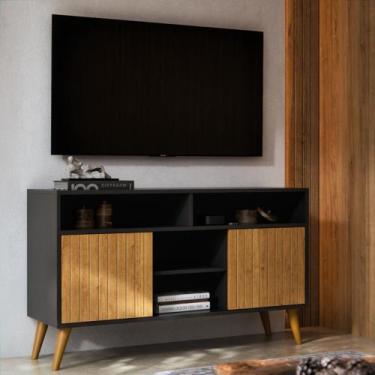 Imagem de Rack Intense 4 Nichos P/ Tv 32 Polegadas Pés Retrô Sala Decoração Home