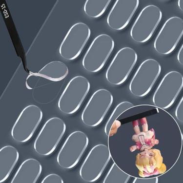 Imagem de EYAEYAEYA Massa adesiva transparente, cola de gel removível, dupla face, pontos adesivos de 1,27 x 0,8 cm, massa de montagem para pendurar na parede (540 peças)