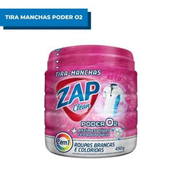Imagem de Tira Manchas Poder O2 Zap Clean 450g Alvejante 2 Em 1 Roupas Brancas e