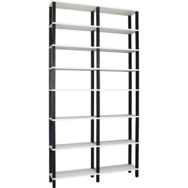 Imagem de Estante Preta 8 Prateleiras Branca Evolukit 116Lx221Ax38P