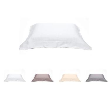 Imagem de Fronha Avulsa Cetim 300 Fios Buettner 50x70cm Platine, Branca-001