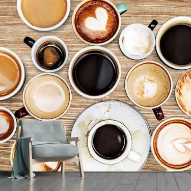 Imagem de Papel de Parede Café Cafeteria Xícara Espresso Sala Painel - 204pcp - 