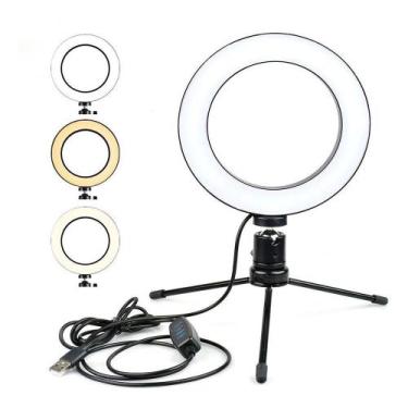 Imagem de Iluminador Ring Ligth 6 De Mesa LED Tripé - EBAI