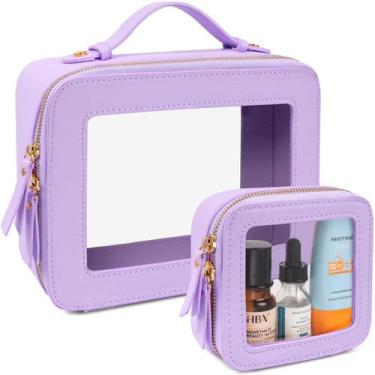 Imagem de Bolsa de maquiagem LETGO Clear Set 2 Purple, produtos de higiene pesso