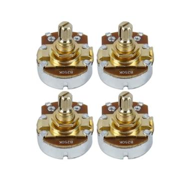 Imagem de FLEOR 4 potes de guitarra B250K com eixo de 15 mm, potenciômetro cônico linear com baioneta, cor dourada