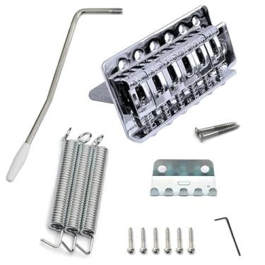 Imagem de Conjunto de ponte Tremolo para guitarra elétrica Fender Strat Squier (prata)