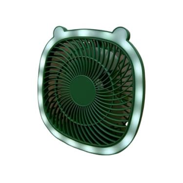 Imagem de Ventilador Portátil Retrátil 180° Silencioso de Mesa – Uso Exclusivo na Tomada (Ventilador Quadrado Verde)