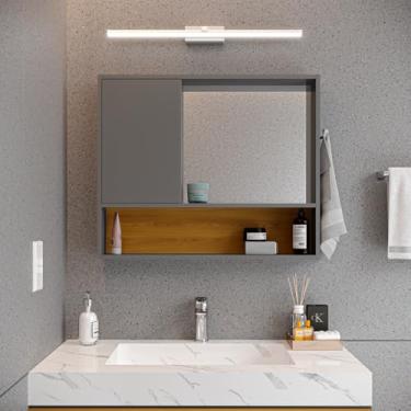 Imagem de Armário de Banheiro com Espelho, Nicho e Porta-Toalha – Duas Cores em 1, Moderno e Funcional (Cinza/Freijó)