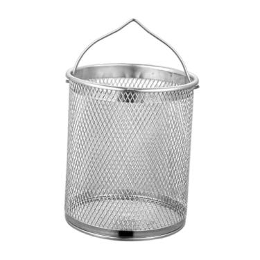 Imagem de ＫＬＫＣＭＳ Cesta de fritura de aço inoxidável com alça, peneira, escorredor de macarrão, pote de óleo, cesta para coar macarrão de frutas e cozinhar, 12 Cm X 13.8 Cm