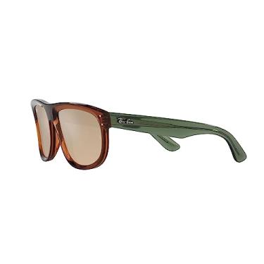 Imagem de Ray-Ban Óculos de sol quadrado reverso Boyfriend Rbr0501s, Marrom claro transparente/marrom escuro espelhado dourado pálido, 56 mm