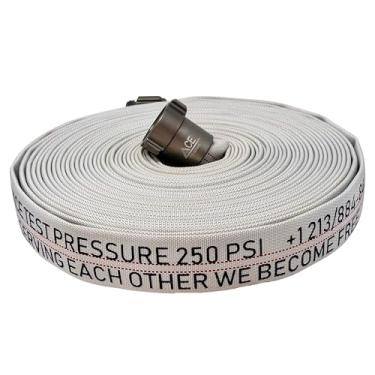 Imagem de Mangueira de incêndio Ace Fire Defense com revestimento único, 2,8 m x 3,5 cm, acoplamento de alumínio, forro de PVC