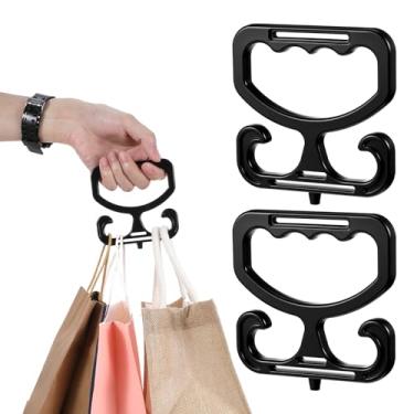 Imagem de Pacote com 2 sacos de supermercado premium alça de transporte resistente multiuso suporte de sacola de compras de supermercado ergonômico confortável para carregar bolsas, baldes acessórios de