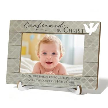 Imagem de HSIASHENG Moldura rústica cristã 10 x 15 cm, porta-retratos religiosos, presentes cristãos para mulheres e homens, Romanos 5: 5, versículo da Bíblia, molduras religiosas, 10 x 15 cm, para decoração de