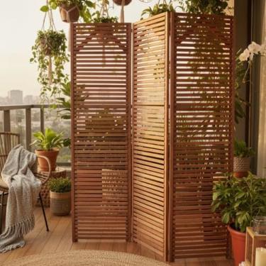 Imagem de Biombo 03 partes em Madeira Maciça