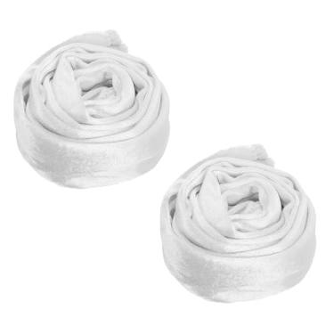 Imagem de PATIKIL Capa de corrente de lustre de 1,5 m, 2 peças de tecido de veludo manga de corrente de tecido capas decorativas para fios de candelabro, cabo oscilante, estilo gancho e laço, branco