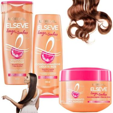 Imagem de Kit Elseve Longo dos Sonhos Tratamento Milagroso Loreal Paris 400 ml M