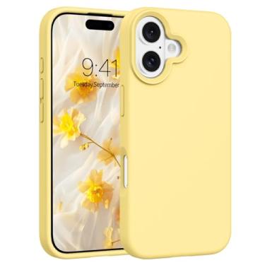 Imagem de Telaso Capa magnética para iPhone 16, capa de telefone de silicone líquido para iPhone 16 compatível com Magsafe, com forro de microfibra, capa protetora macia anti-arranhões slim fit para iPhone 16