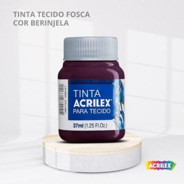 Imagem de Tinta para tecido fosca com 37ml cor berinjela - ACRILEX