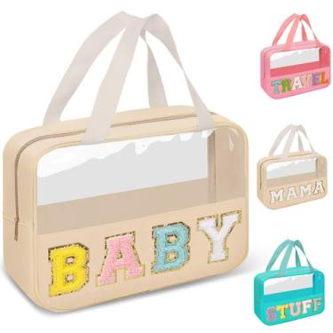 Imagem de Bolsa de maquiagem izuzta Preppy Clear Baby Waterproof Nylon Beige