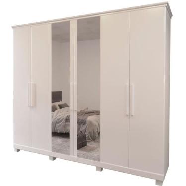 Imagem de Guarda-Roupa Casal Bom Pastor Vellar Liso 6 Portas 6 Gavetas, BRANCO