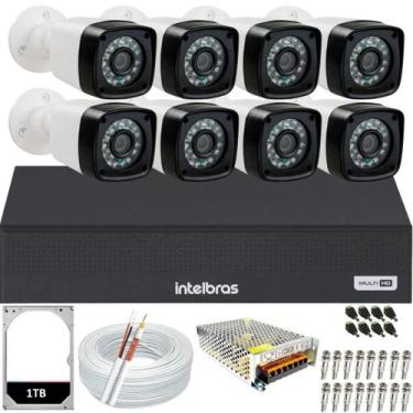 Imagem de Kit 8 Câmeras Segurança full hd 1080p Infravermelho Dvr Intelbras 8ch 