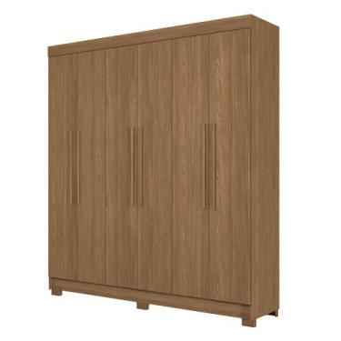 Imagem de Guarda-Roupa Casal Santos Andirá Toledo 6 Portas 2 Gavetas, JATOBA