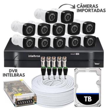 Imagem de Kit Completo Cftv 12 Cameras Segurança Intelbras Residencial Prova Dág