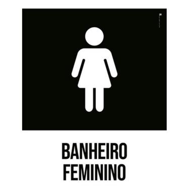 Imagem de Kit 3 Placas Banheiro Feminino Desenho