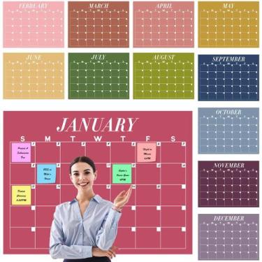 Imagem de Calendário de parede grande reutilizável Fullhawl 122x92 cm 12 meses