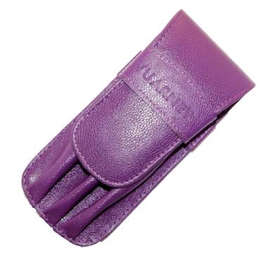 Imagem de Estojo p/Caneta Vuarnet-Couro Legítimo p/3 Peças Roxo