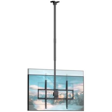 Imagem de Suporte de TV de teto para TVs planas e curvas de 50-100 polegadas até 80 kg, suporte de TV com rotação de 360° de movimento total com altura ajustável, inclinação e rotação, VESA máximo de 800 x 600