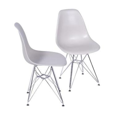 Imagem de Kit 2 Cadeiras Boxbit Dkr Eames Base Cromada Fendi