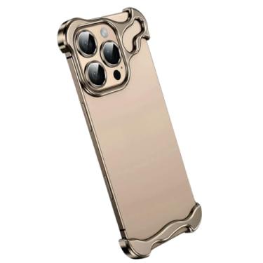 Imagem de Capa Case Bumper Metal Minimalista Premium Com Proteção De Câmera Para iPhone 16 Pro Max - Titânio Deserto