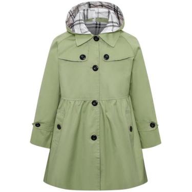Imagem de Casaco impermeável Betusline para menina com capuz 3-4T verde claro