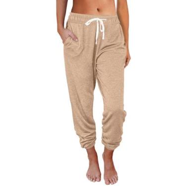 Imagem de Calça de moletom AUTOMET Resort Wear 2025 para mulheres tamanho Camel 