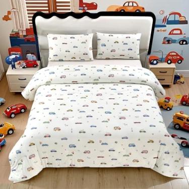 Imagem de SDIII 3 peças de edredom de carro fofo para o verão, microfibra sedosa e refrescante, cobertor leve respirável para meninos, meninas, crianças e adolescentes