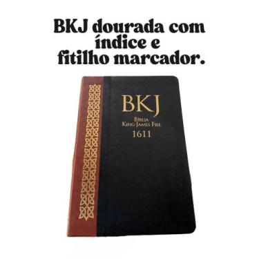 Imagem de Bíblia King James Fiel 1611 Dourada + Índice Fitilho 22x14cm - A Bíbli