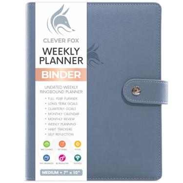 Imagem de Clever Fox Agenda semanal – Planejador de definição de metas para gerenciamento de tempo e tarefas semanais – Organizador de trabalho e vida com lista de tarefas e rastreador de hábitos – sem data,