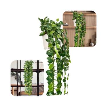 Imagem de Folhagem Pendente Verde Permanente Jiboia Hera Begonia Mini Folhas Planta Artificial(Jibóia)