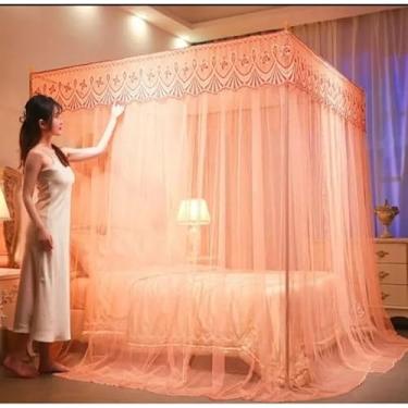 Imagem de Mosquiteiro com Armação Casal/Box/Queen – Luxo, Elegância e Proteção Contra Mosquitos(Laranja)
