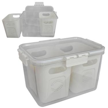 Imagem de Pote Organizador Geladeira 3500Ml Com Escorredor E Tampa