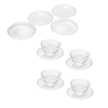 Imagem de Kit para Chá Pearl Wolff Bolinhas com 4 Xícaras 180 ml com Pires e 4 Pratos de Sobremesa