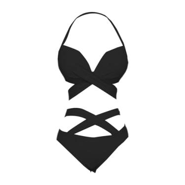 Imagem de Deevoka Mulheres de biquíni conjunto, L, Preto