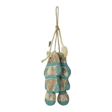 Imagem de Kuntesetty Enfeite de Peixe de Madeira para Pendurar, Estilo Mediterrâneo, Pingente Decorativo para Parede, Ideal para Quarto, Sala de Estar Ou Cafeteria, Verde 23x9,5x39cm