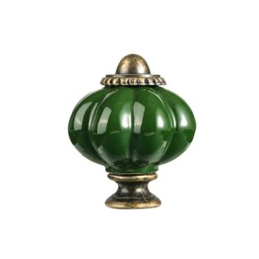 Imagem de Puxador de cerâmica de abóbora redondo simples vintage puxador de armário retrô de orifício único puxadores de gaveta móveis (estilo 6)